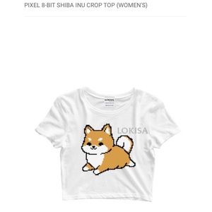 Pixel 8-bit Shiba Inu Crop Top Lokisa